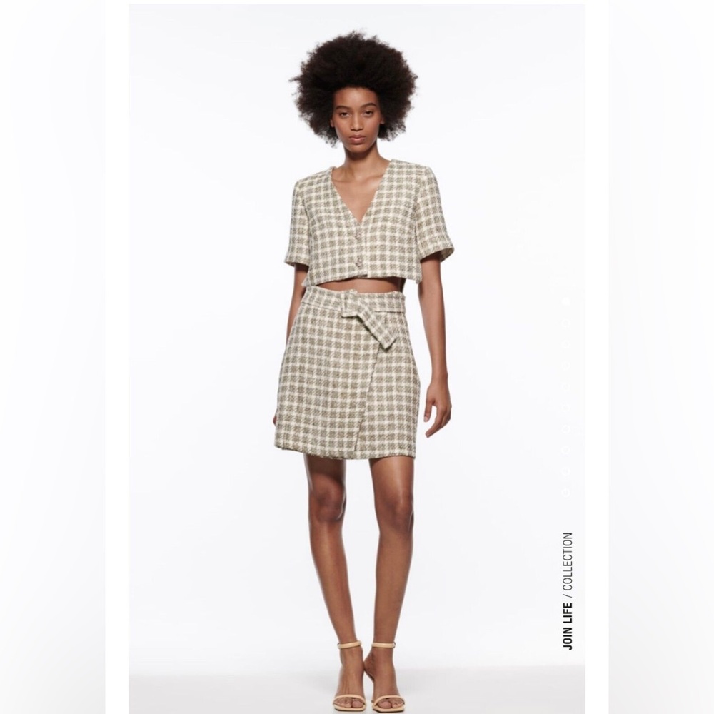 Zara Check Cut Out Mini Dress 2835/691 Size XS US 2